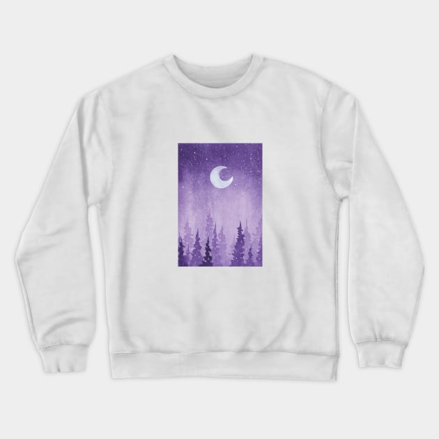 Watercolor forest Crewneck Sweatshirt by RosanneCreates